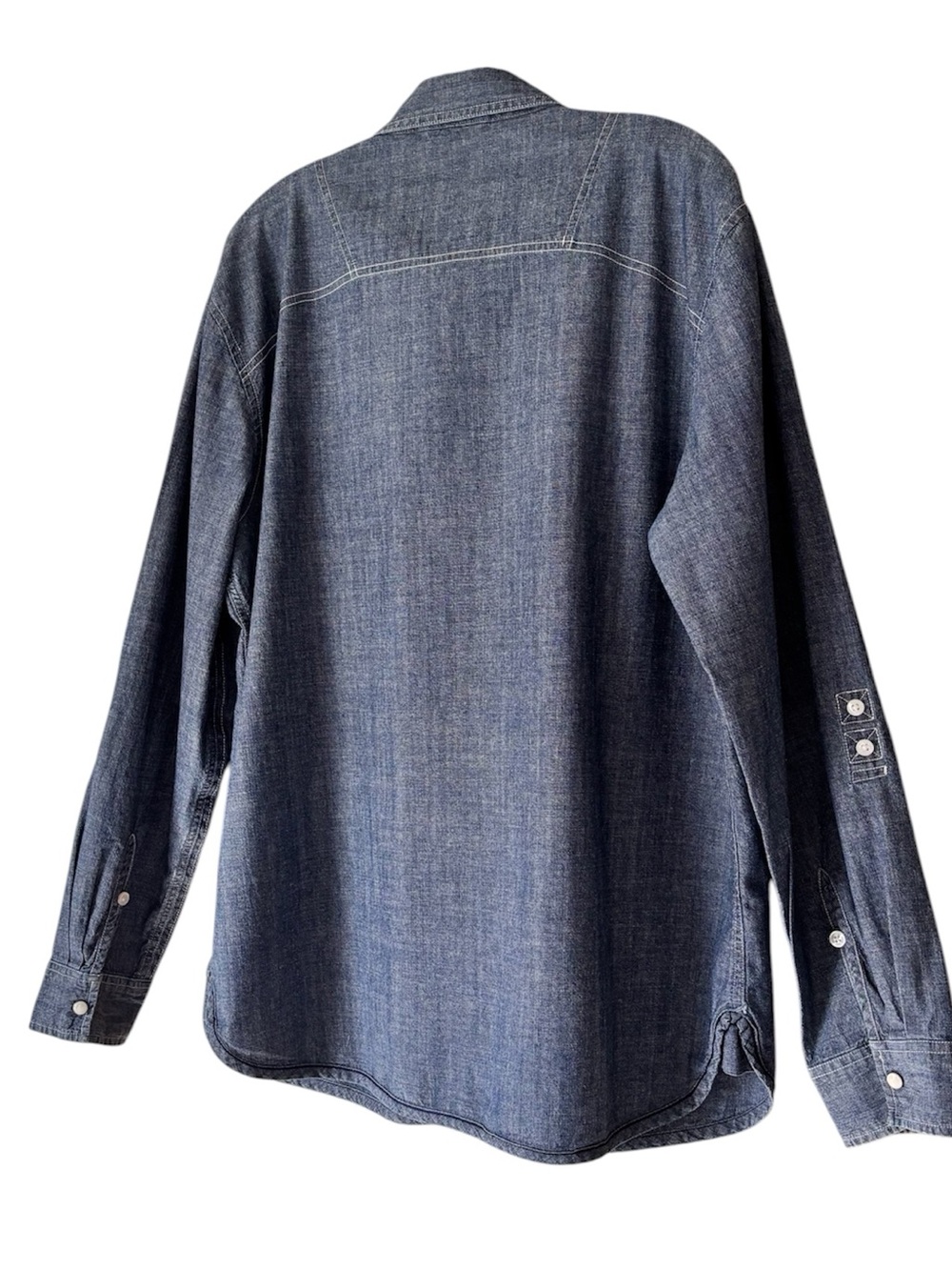 Vtg. 90’s Levi’s Limited Edition Chambray Denim  Snap Western Shirt XL - Picture 4 of 10